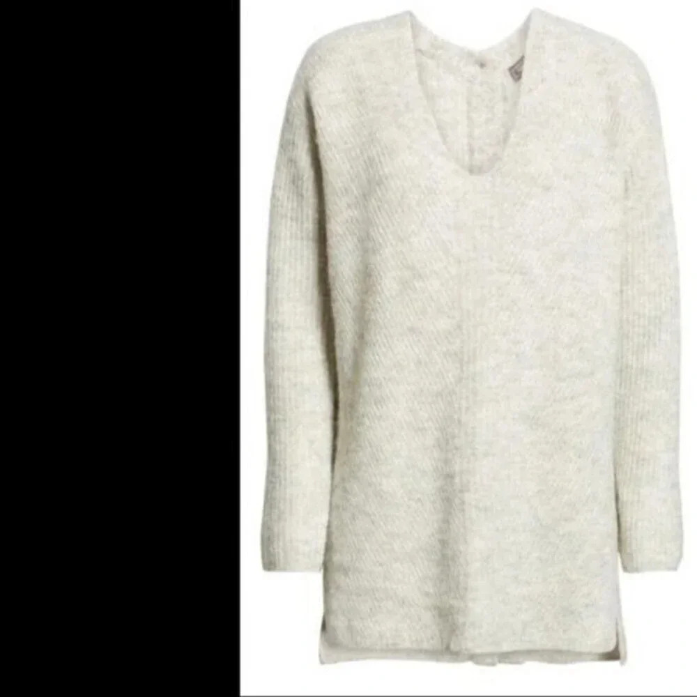 Point Sur Open Back Sweater In Heather Dusk Grey - Picture 15 of 16